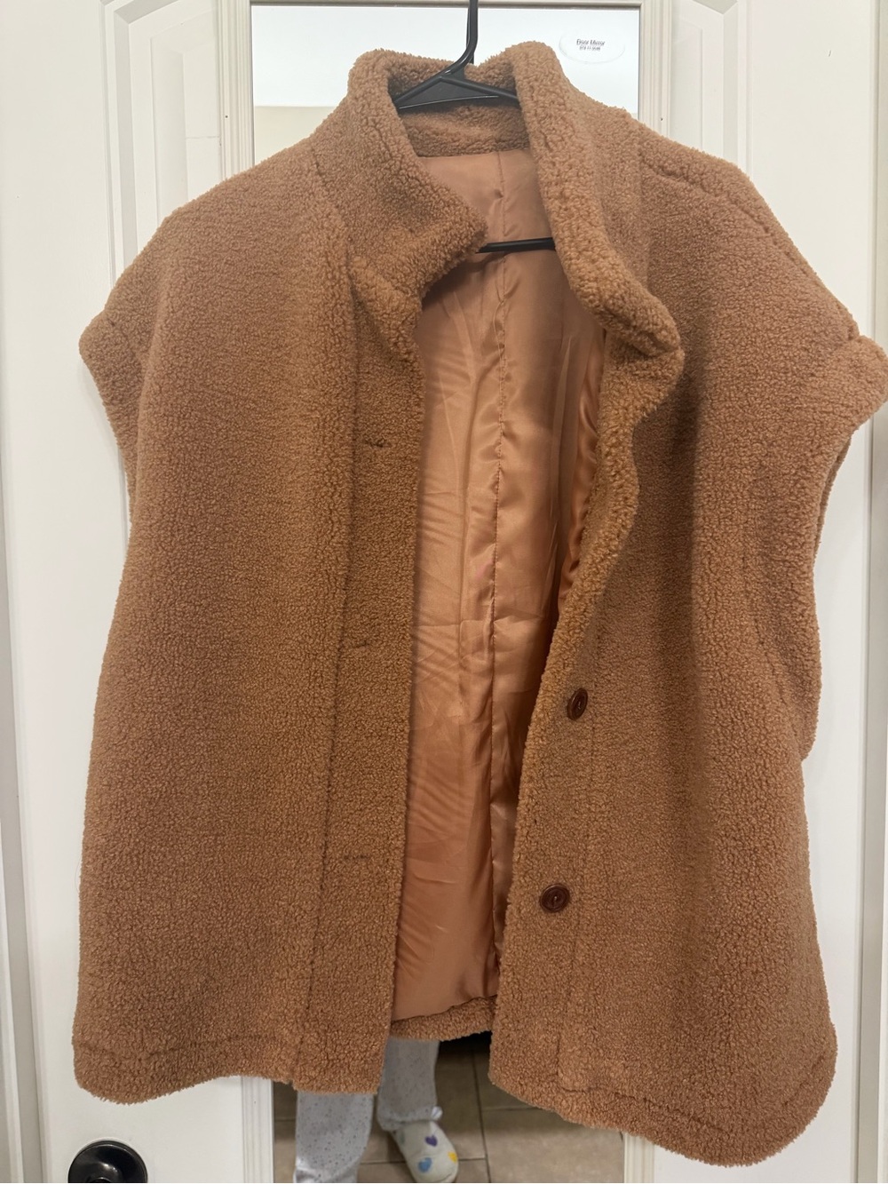SHEIN Camel Brown Teddy Sherpa Jacket